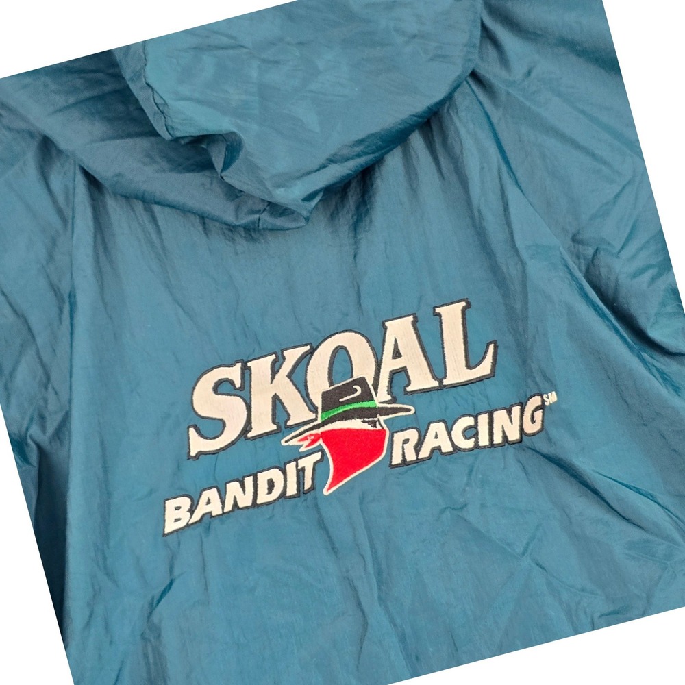 Briggs Skoal Bandit Racing Jacket Mens XL Teal Green Anorak Packable Windbreaker